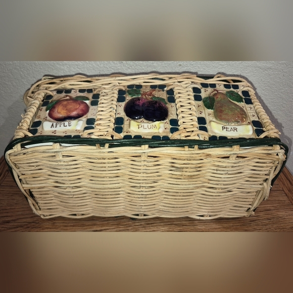 Vintage Woven Wicker Basket with Handles 12x5 - Picture 5 of 5